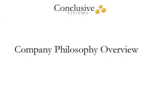 Video clip about company philosophy overview